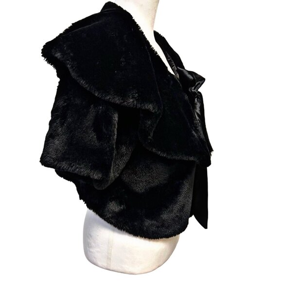 Haani Vintage Faux Fur Cape Bolero Mobster Wife Classic Crop  Jacket Holiday 1X - Picture 10 of 12